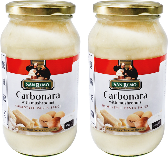 SAN REMO 頂級麵醬 奶油白醬, 480g, 2罐