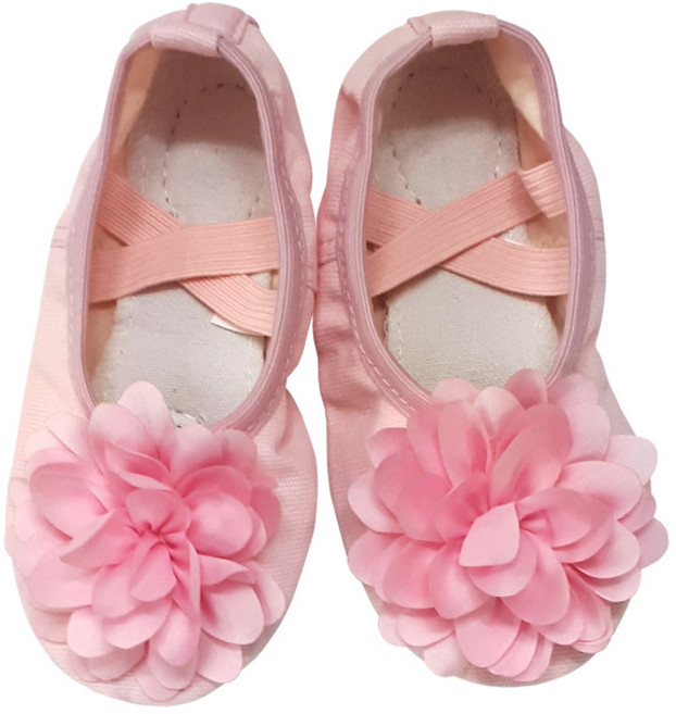 키즈발레몰 여아용 밴드형 코사지 발레 슈즈