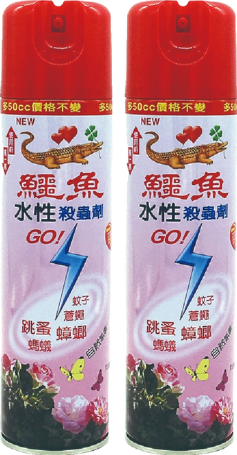 鱷魚 水性噴霧殺蟲劑, 600ml, 2瓶