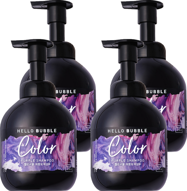 mise en scene 魅尚萱 Hello Bubble Color Purple補色洗髮精 英國梨與小蒼蘭香, 400ml, 4瓶