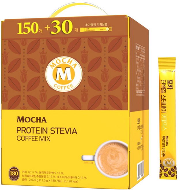모카씨엔티 단백질 스테비아 커피믹스, 11.5g, 180개입, 1개