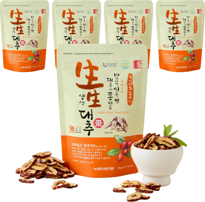 생생대추, 5개, 80g