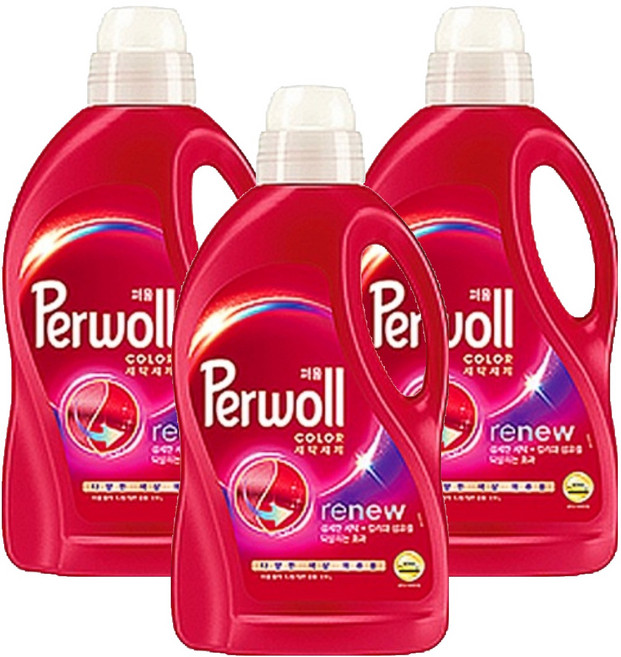 퍼울 컬러 세탁세제 겸용 본품, 1.9L, 3개