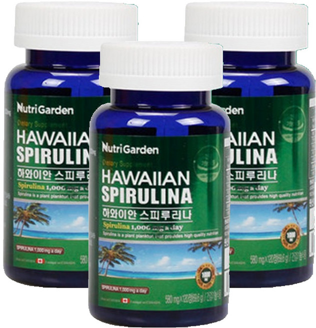 뉴트리가든 하와이안 스피루리나, 120정, 3개