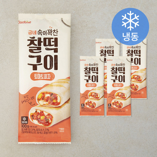 굽네 속이꽉찬 찰떡구이 토마토피자 (냉동), 100g, 5개