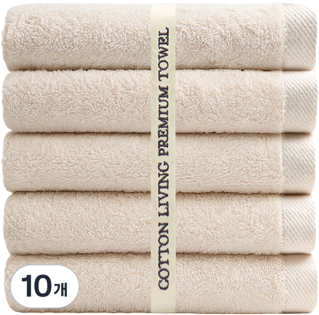 코튼리빙 부드러운 호텔 욕실 더 소프트 타올 150g 면사, 10개, 샌드베이지