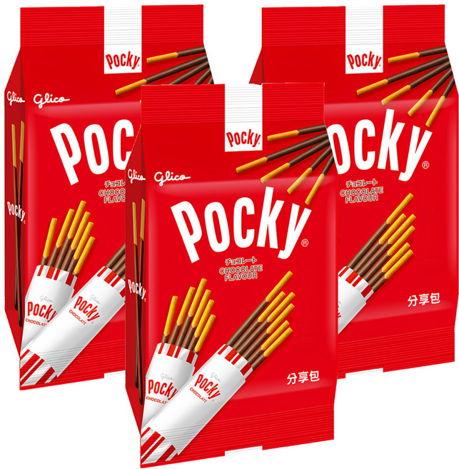 glico 格力高 Pocky 百奇 巧克力棒分享包, 81g, 3袋