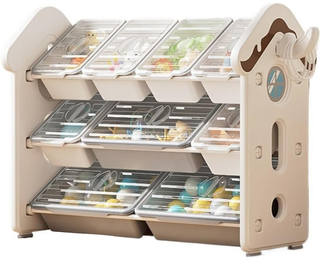 lilikoko 哩哩摳摳 A 甜點屋收納架 組合三, 3層, 玉蓮白