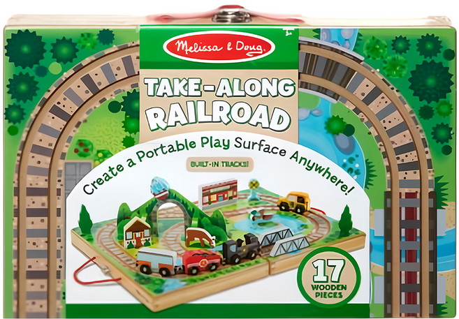 Melissa&Doug 瑪莉莎 交通 手提收納鐵路軌道組, 1組, Multicolor