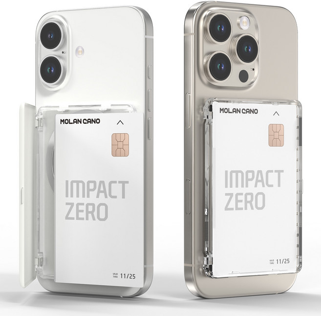 모란카노 맥세이프 2장 수납 카드지갑, 투명, 1개