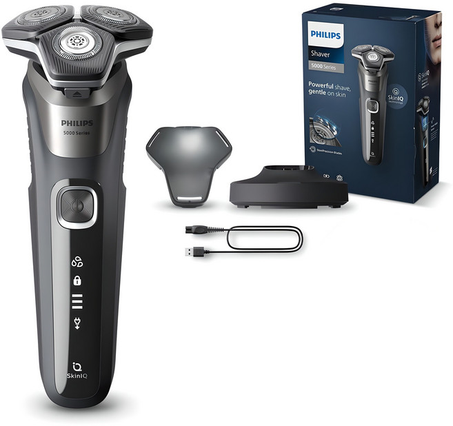 필립스 SkinIQ 5000 시리즈 전기면도기, S5887/29, 카본 그레이