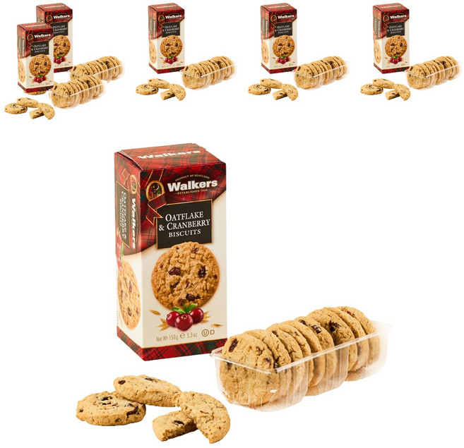 워커스쇼트브레드 워커스 오트 앤 크랜베리 비스킷, 150g, 6개
