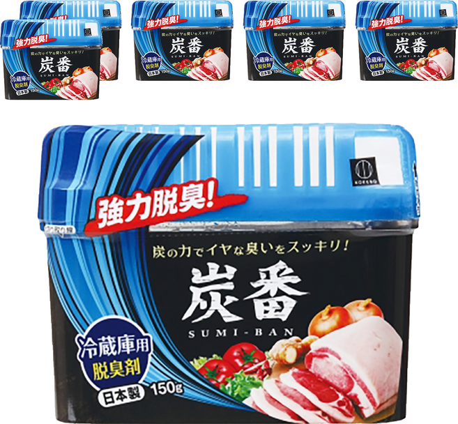 KOKUBO 冰箱冷藏庫炭脫臭劑, 150g, 6個