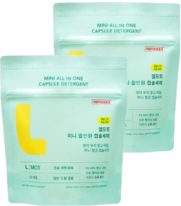 엘모트 미니 올인원 캡슐세제, 30개입, 2개 - 쿠팡