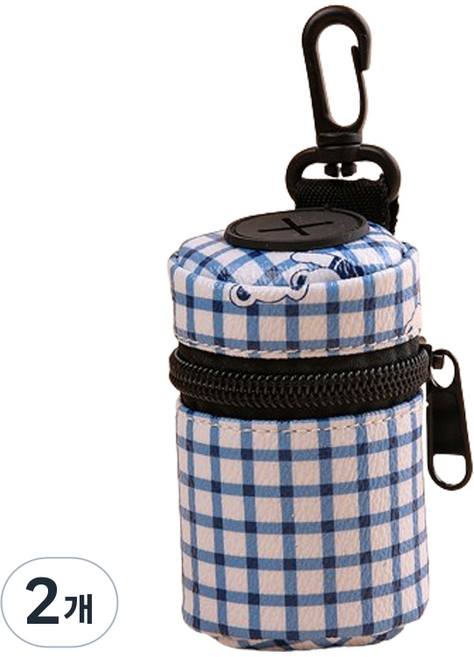 파스텔펫 반려동물 베어체크 배변봉투 케이스 FREE, 블루, 1개입, 2개