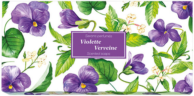 法國 ESPRIT PROVENCE 奢華植物皂禮盒組 紫羅蘭和馬鞭草, 200g, 1個