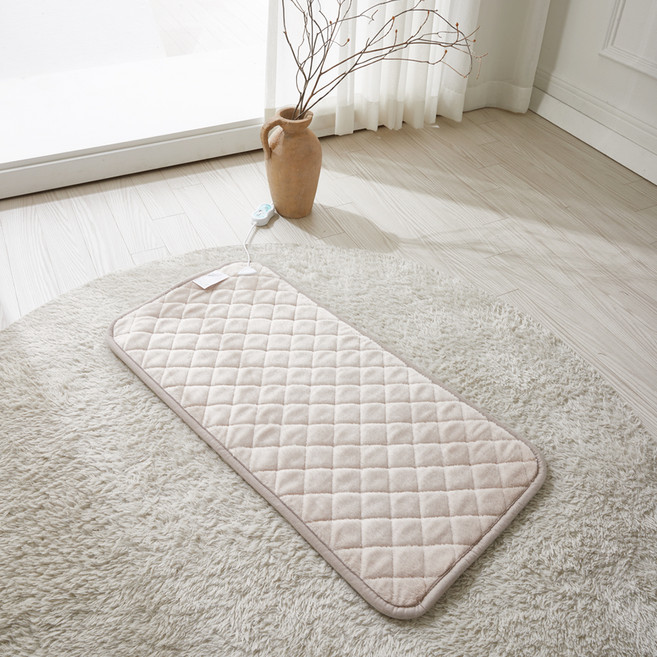 더안 논슬립 극세사 쇼파 조절기 일체형 2인용 전기방석 DHB-2024, 베이지, 45 x 90 cm