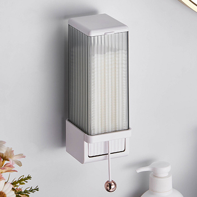 마메 디스펜서 벽걸이용 화장솜 보관케이스, 화이트, 1개