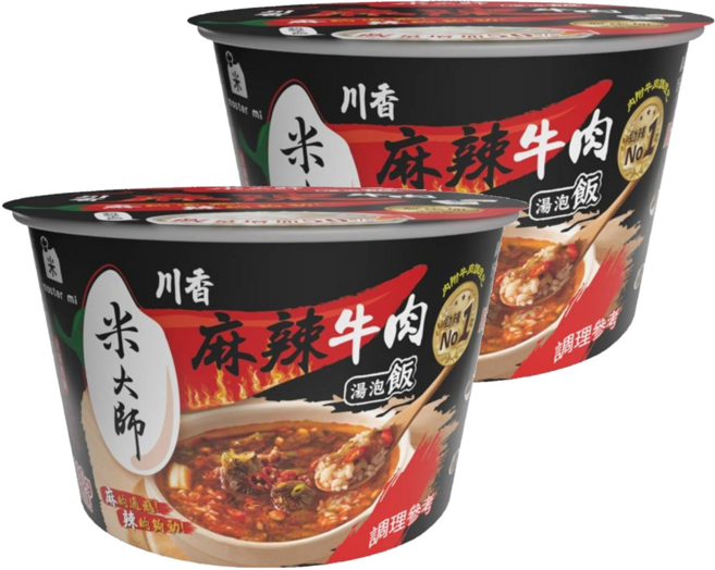 master mi 米大師 湯泡飯 川香麻辣牛肉, 230g, 2個
