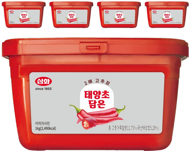 삼화식품 태양초 담은 2배 고추장, 1kg, 5개