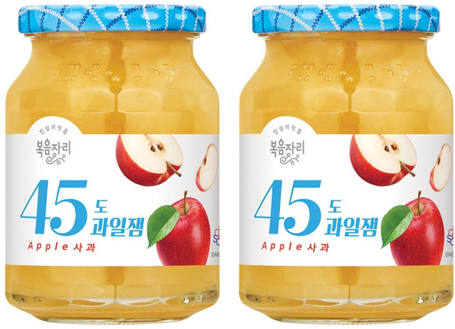 복음자리 45도 과일잼 사과, 350g, 2개