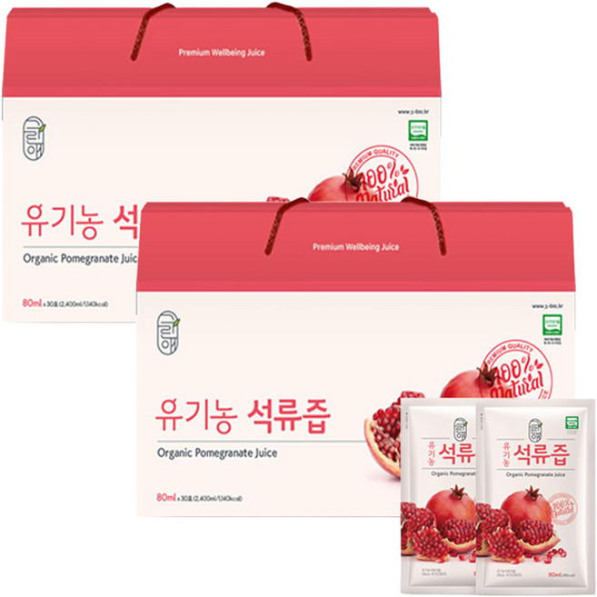 그린애 유기농 석류즙 30p, 2.4L, 2개