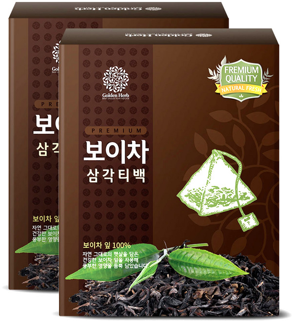 골든허브 프리미엄 보이차 삼각티백, 1g, 100개입, 2개