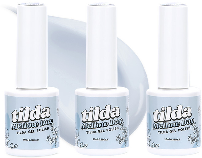 tilda 폴리쉬 컬러젤 매니큐어, T012 그레이쉬블루, 3개, 10ml