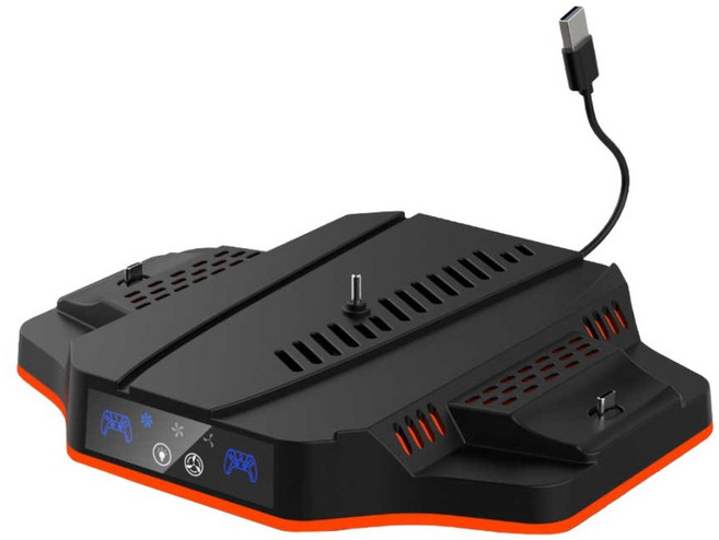DOBE PS5 Slim RGB 多功能散熱底座, TP5-3583, 黑色, 1台