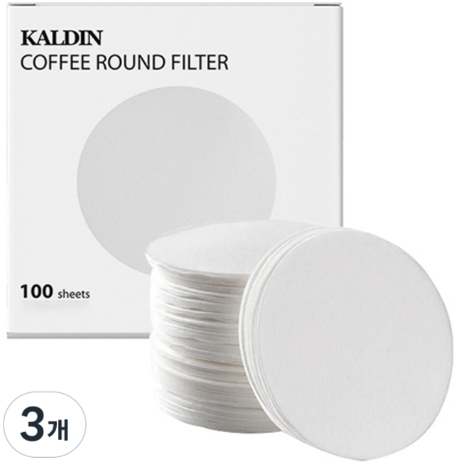 칼딘 모카포트 포터필터 여과지 더치커피기구 올 라운드 필터 화이트 60mm, 100개입, 3개