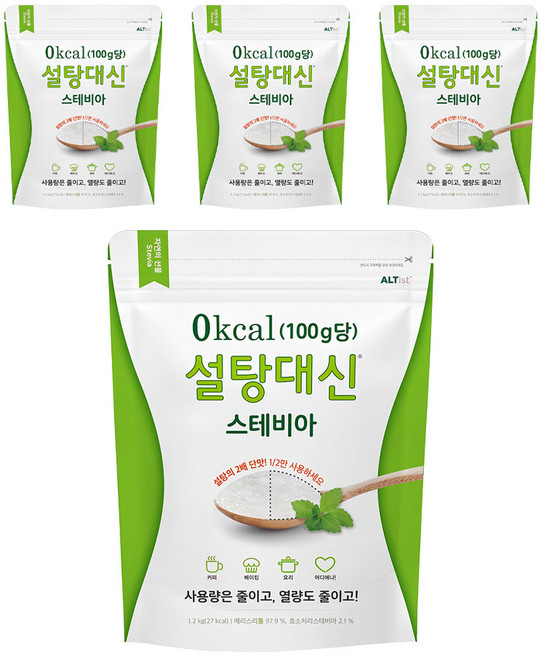 알티스트 설탕대신 스테비아 에리스리톨, 1.2kg, 4개
