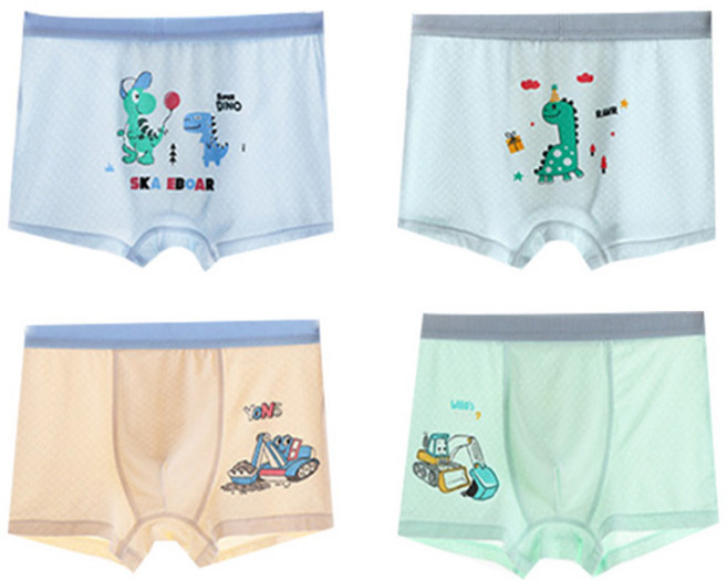 아이뿜 남아용 공룡 친구 쿨 메쉬 드로즈 사각 팬티 4종 세트 C57