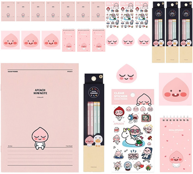 Icons Kakao Friends 7件文具組, 屁桃, 4個