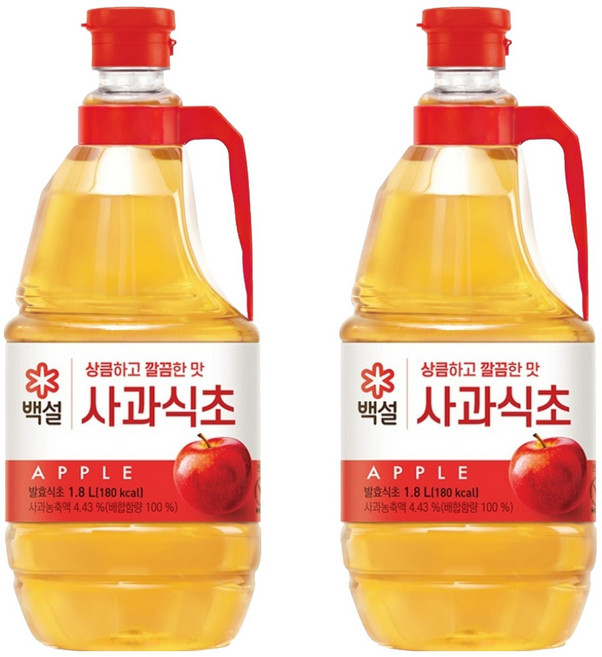 백설 사과식초, 1.8L, 2개