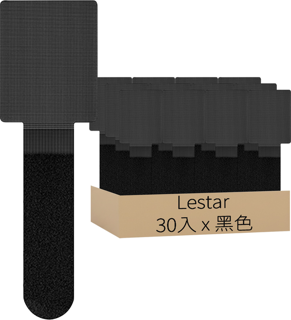 le.star 樂斯達 多用途背膠自黏式魔鬼氈束線帶/理線器 黑色 10入組, 3套