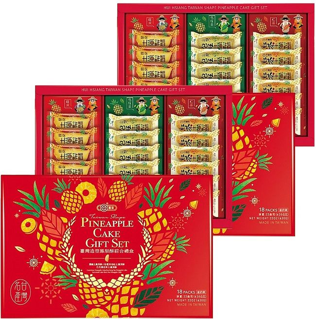 惠香 臺灣造型鳳梨酥綜合禮盒, 630g, 2盒