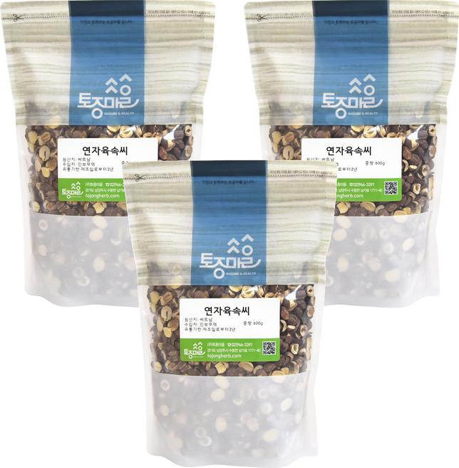 토종마을 연꽃씨속씨 연자육, 600g, 1개입, 3개