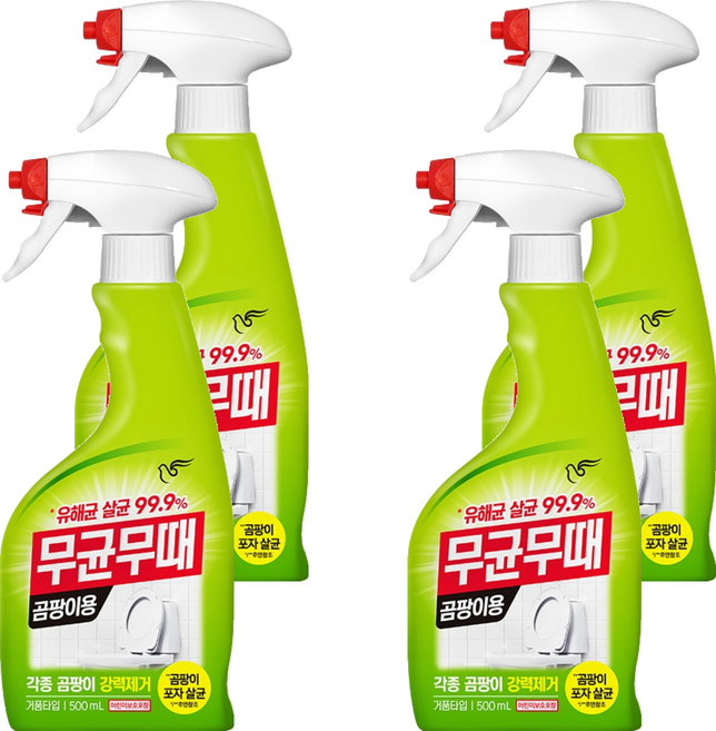 무균무때 곰팡이용 세정제, 500ml, 4개
