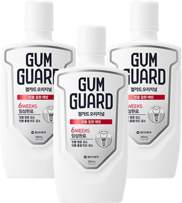 검가드 오리지널 구강청결제, 380ml, 3개