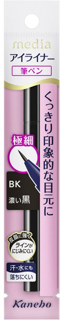 media 媚點 台灣公司貨 持久液體眼線筆 極細, BK-1, 1支
