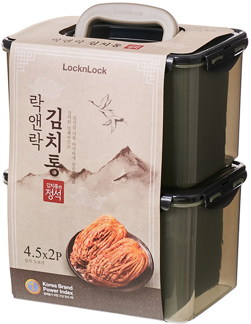 LocknLock 樂扣樂扣 單把手泡菜桶 HPL827S2 KKI 2p, 1個, 4.5L