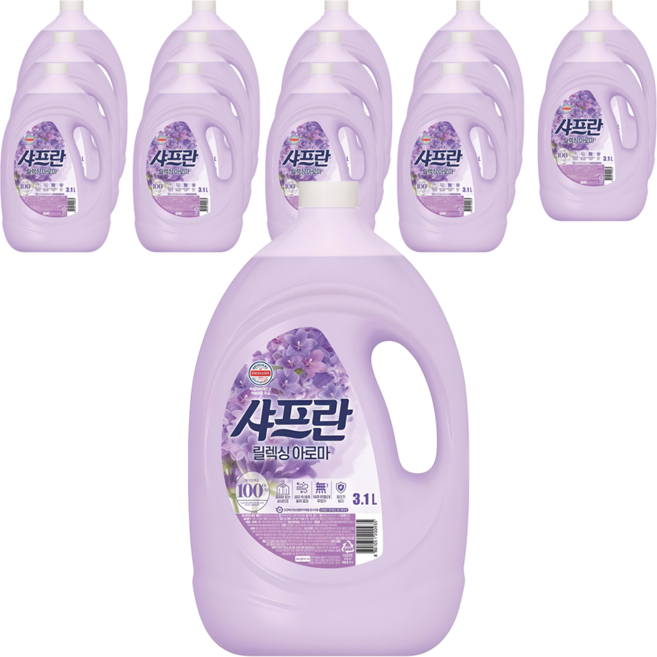 샤프란 플러스 섬유유연제 릴렉싱아로마 본품, 3.1L, 15개