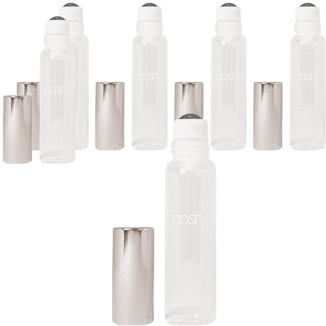 台灣 COSMOS 玻璃滾珠香水瓶 5ml, 透明色, 6個