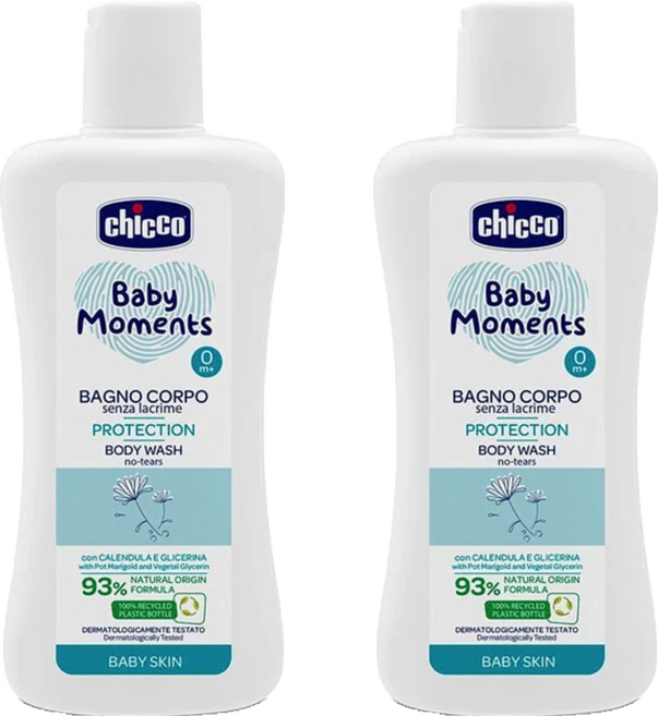 chicco 寶貝嬰兒植萃泡泡浴露 溫和不流淚配方, 200ml, 2瓶