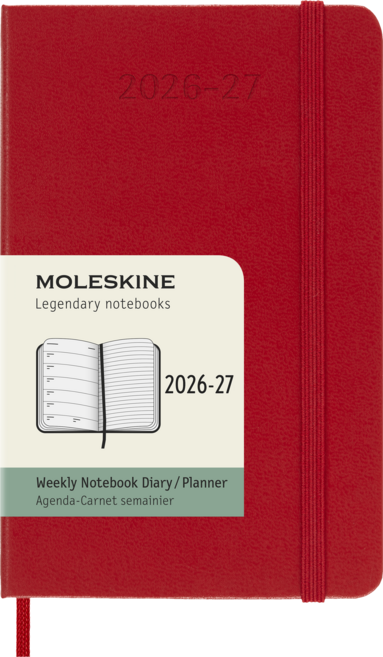 MOLESKINE 經典週記本 18個月 硬殼日記本, 紅色, 1個