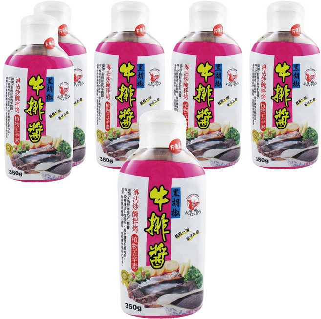 飛馬 黑胡椒牛排醬, 350g, 6瓶