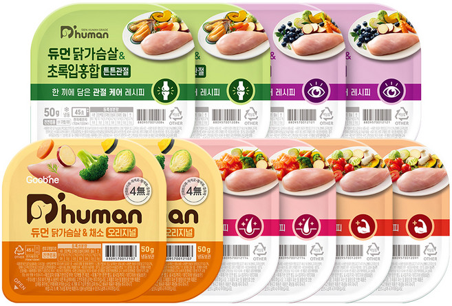 듀먼 전연령 강아지 닭가슴살 화식 냉동 간식 5종 세트, 닭, 1세트