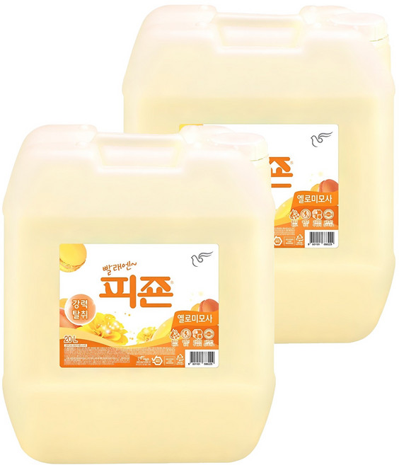 피죤 레귤러 섬유유연제 옐로미모사 본품, 20L, 2개