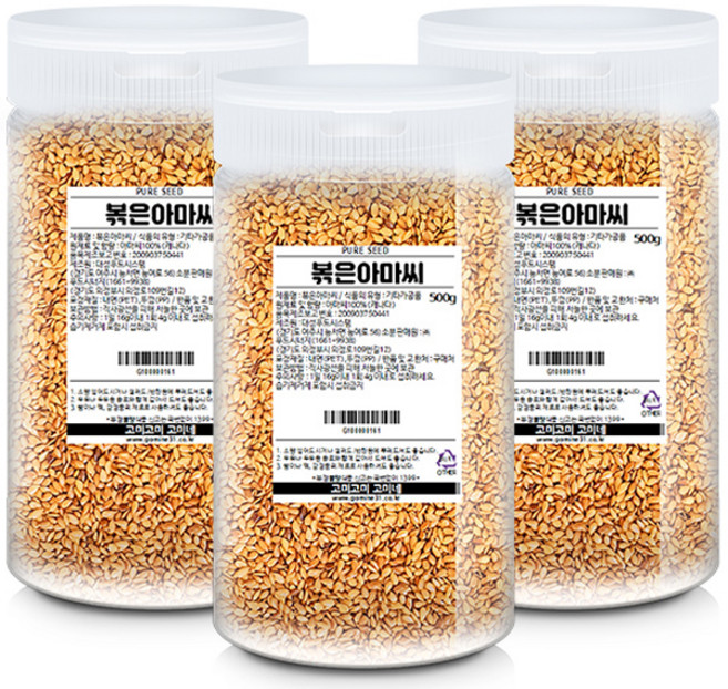 고미네 볶은 아마씨 용기, 500g, 3개