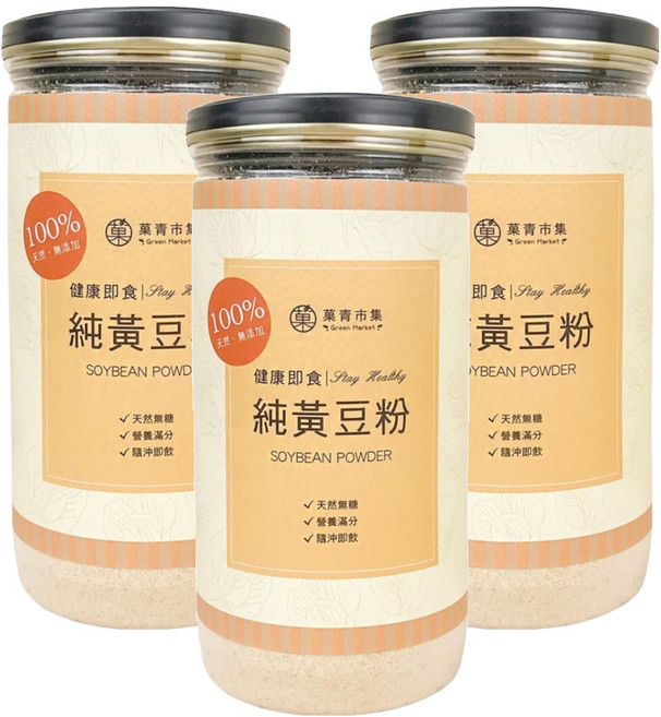 Green Market 菓青市集 純黃豆粉, 300g, 3罐